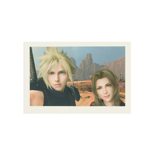 Cloud x Aerith Selfie - Polaroid-Style Postcard